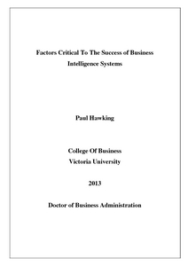 Dissertation topics in business intelligence